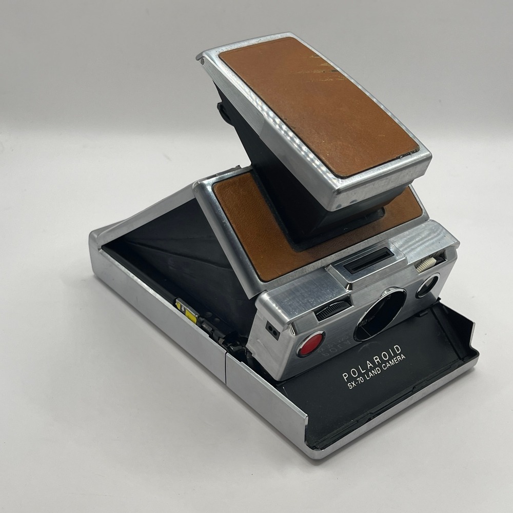 Polaroid SX-70 Land Camera Vintage Folding Instant SLR Chrome UNTESTED AS IS
